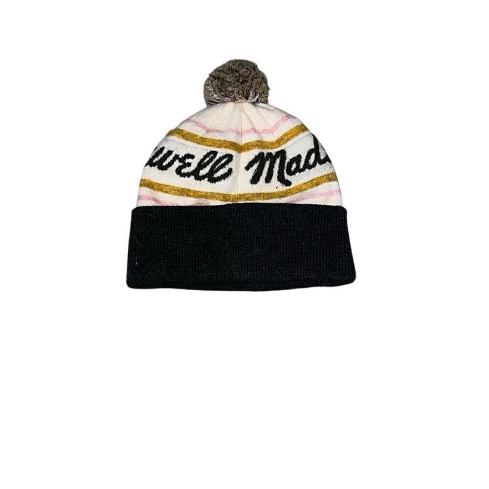 Madewell Retro Pom-Pom Beanie Toboggan Hat Cloud Lining NEW $45 MSRP Wool Blend